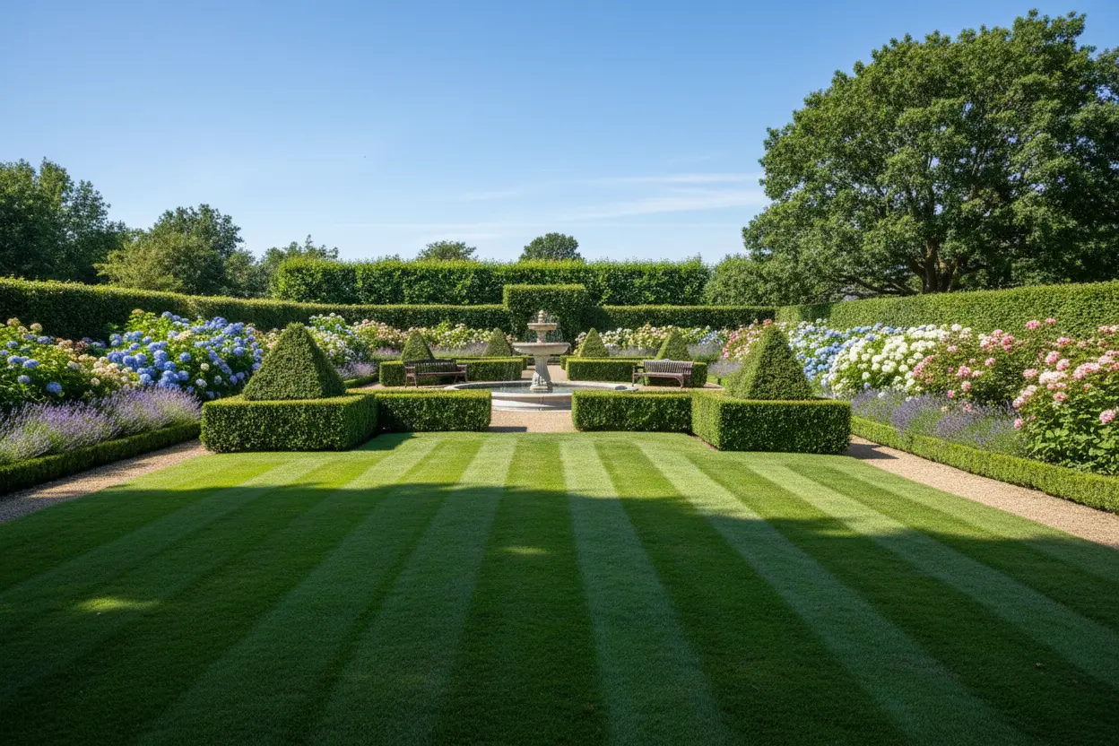Professionell gepflegter Garten